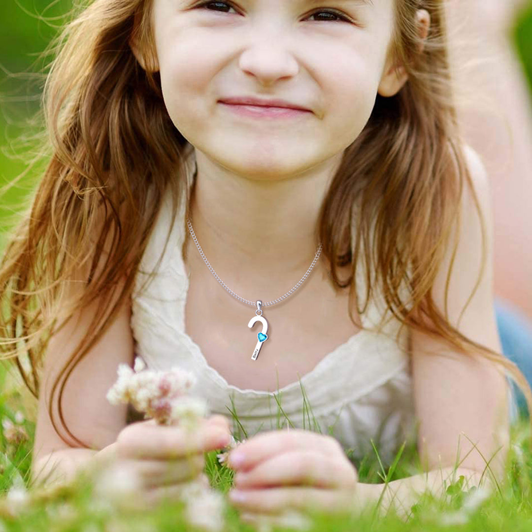 Mother's Day Gift cane necklace with birthstone