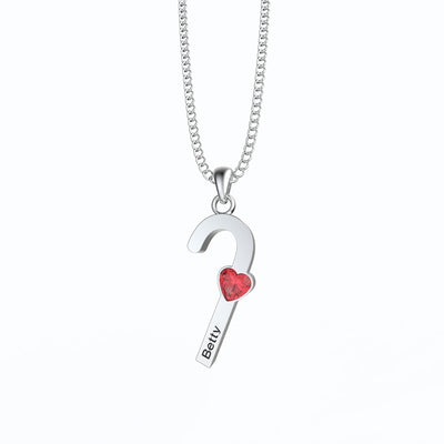 Mother's Day Gift cane necklace with birthstone