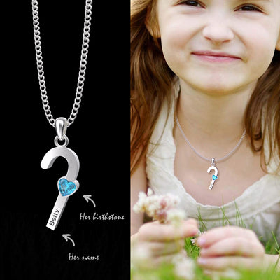 Mother's Day Gift cane necklace with birthstone