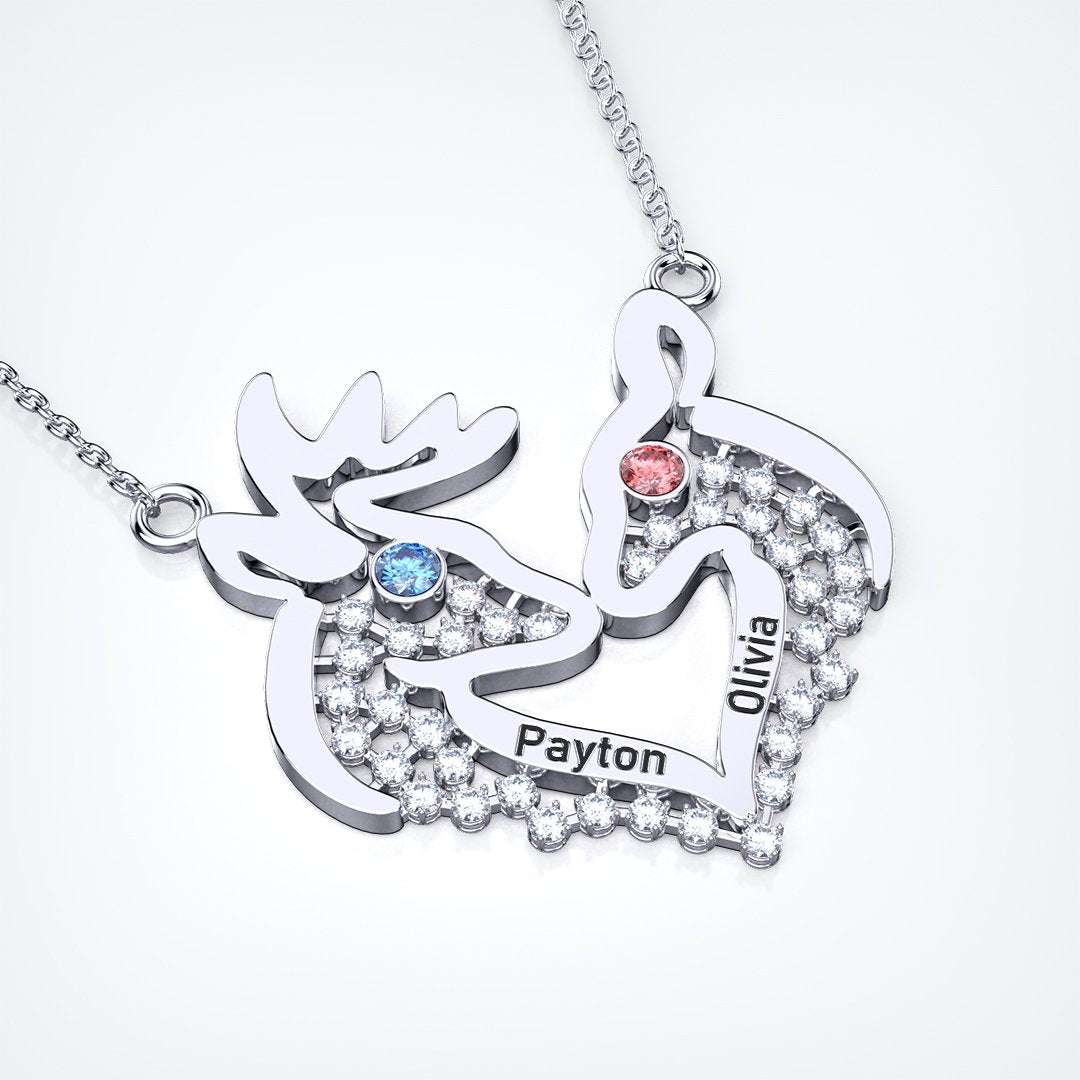 Valentine's Day Gift Custom Name Couple Necklace