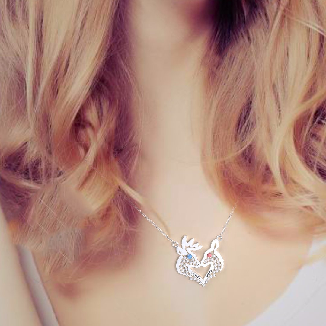 Valentine's Day Gift Custom Name Couple Necklace