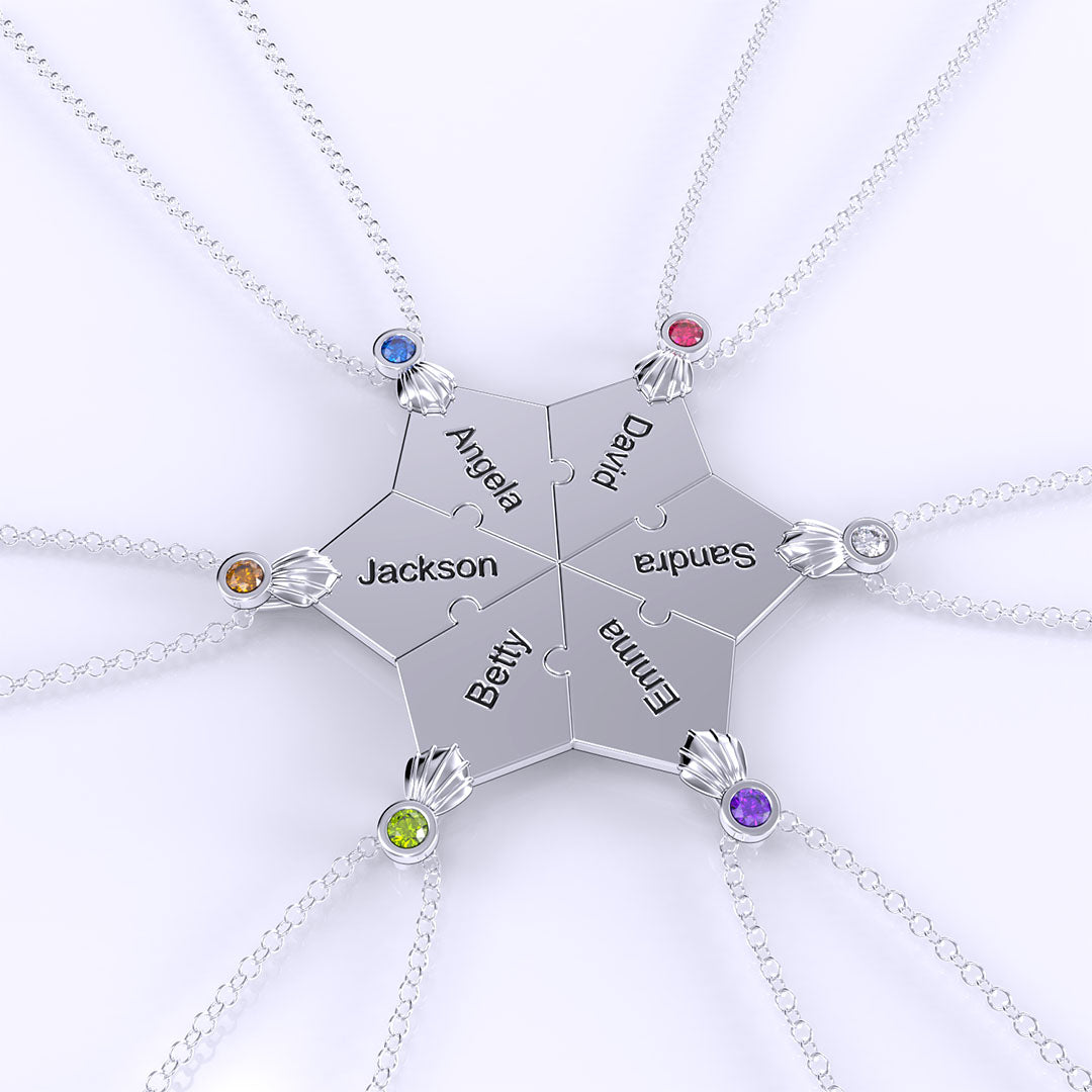 Mother's Day Gift Snowflake puzzle necklace or keychain