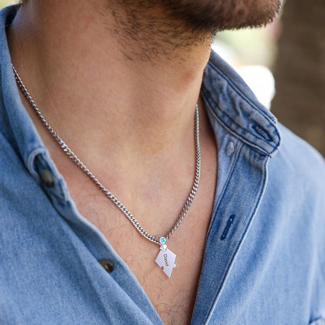 Mother's Day Gift Snowflake puzzle necklace or keychain