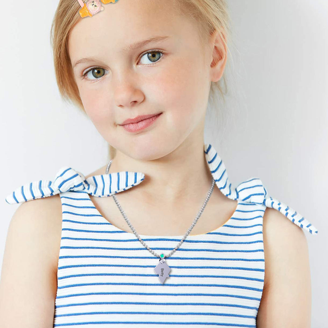 Mother's Day Gift Snowflake puzzle necklace or keychain