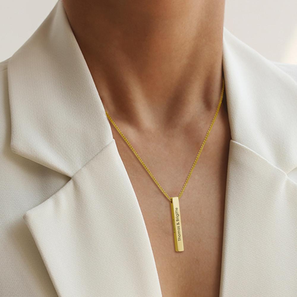Mother's Day Gift Personalized Engraved 3D Bar Necklace