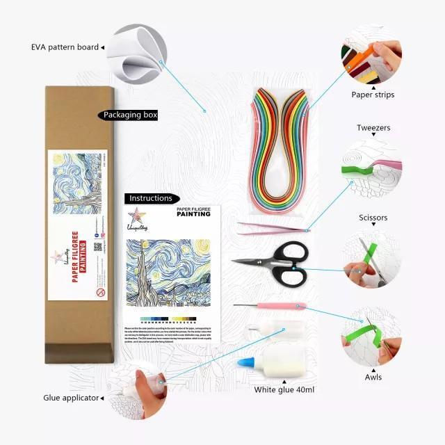 Paper Filigree painting Kit - Starry Sky