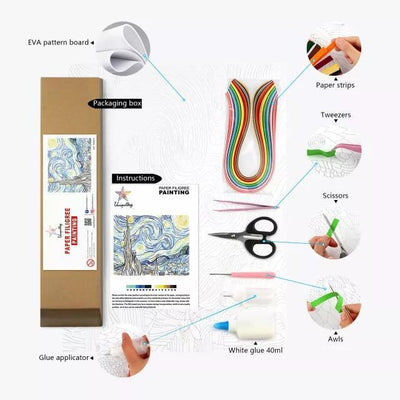 Paper Filigree painting Kit - Starry Sky