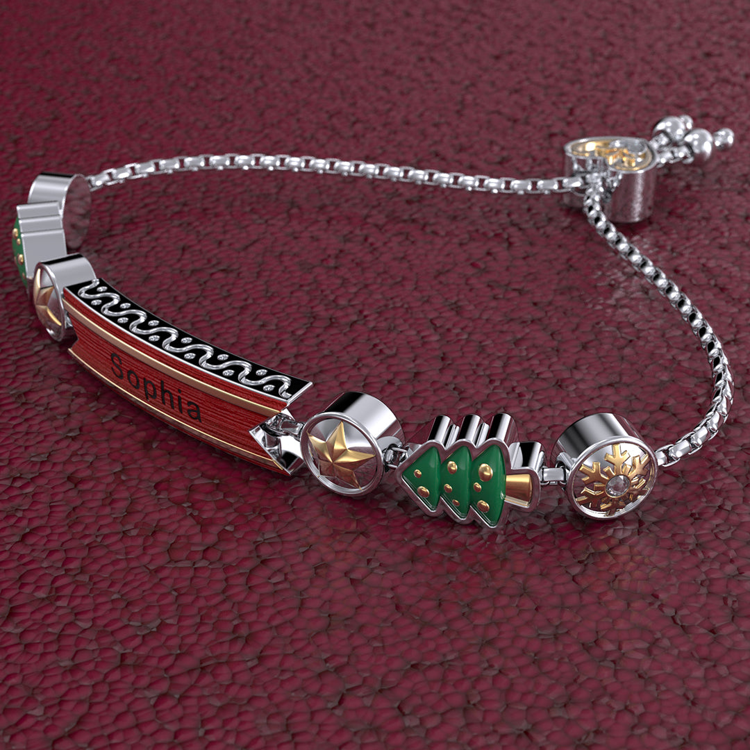 Christmas Gift-Granddaughter Bolo Bracelet With Engravings