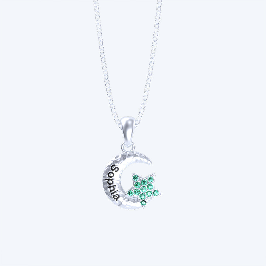 Mother's Day Gift Granddaughter Star and Moon Necklace