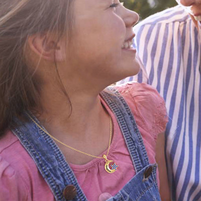 Mother's Day Gift Granddaughter Star and Moon Necklace