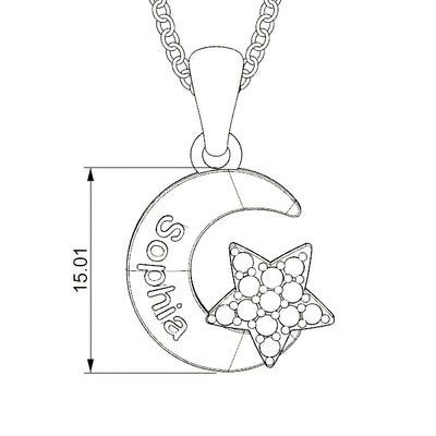 Mother's Day Gift Granddaughter Star and Moon Necklace