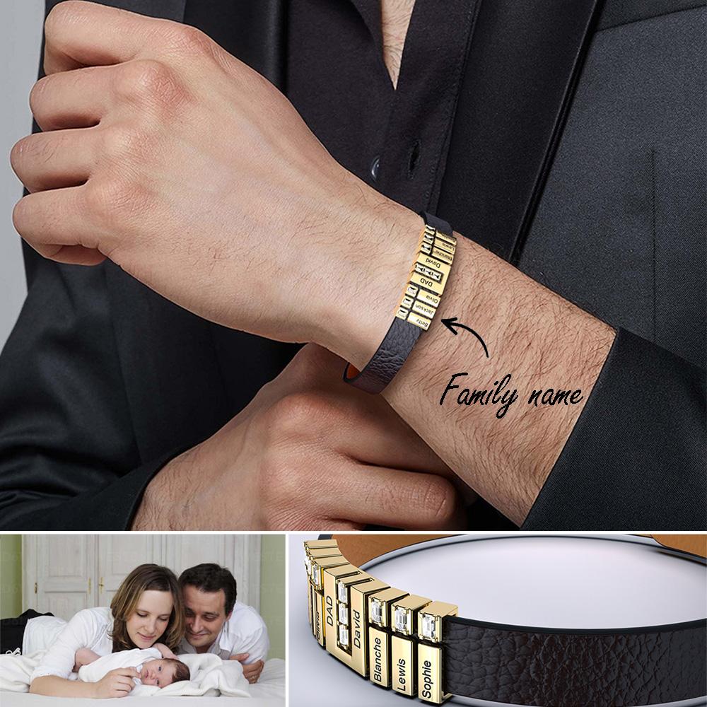Father's Day Gifts Men's Bracelet With Crystal Charms for Dad