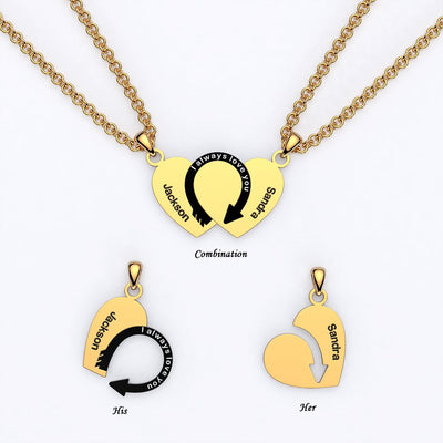 Mother's Day Gift One Arrow Pierced Lovers Puzzle Necklace