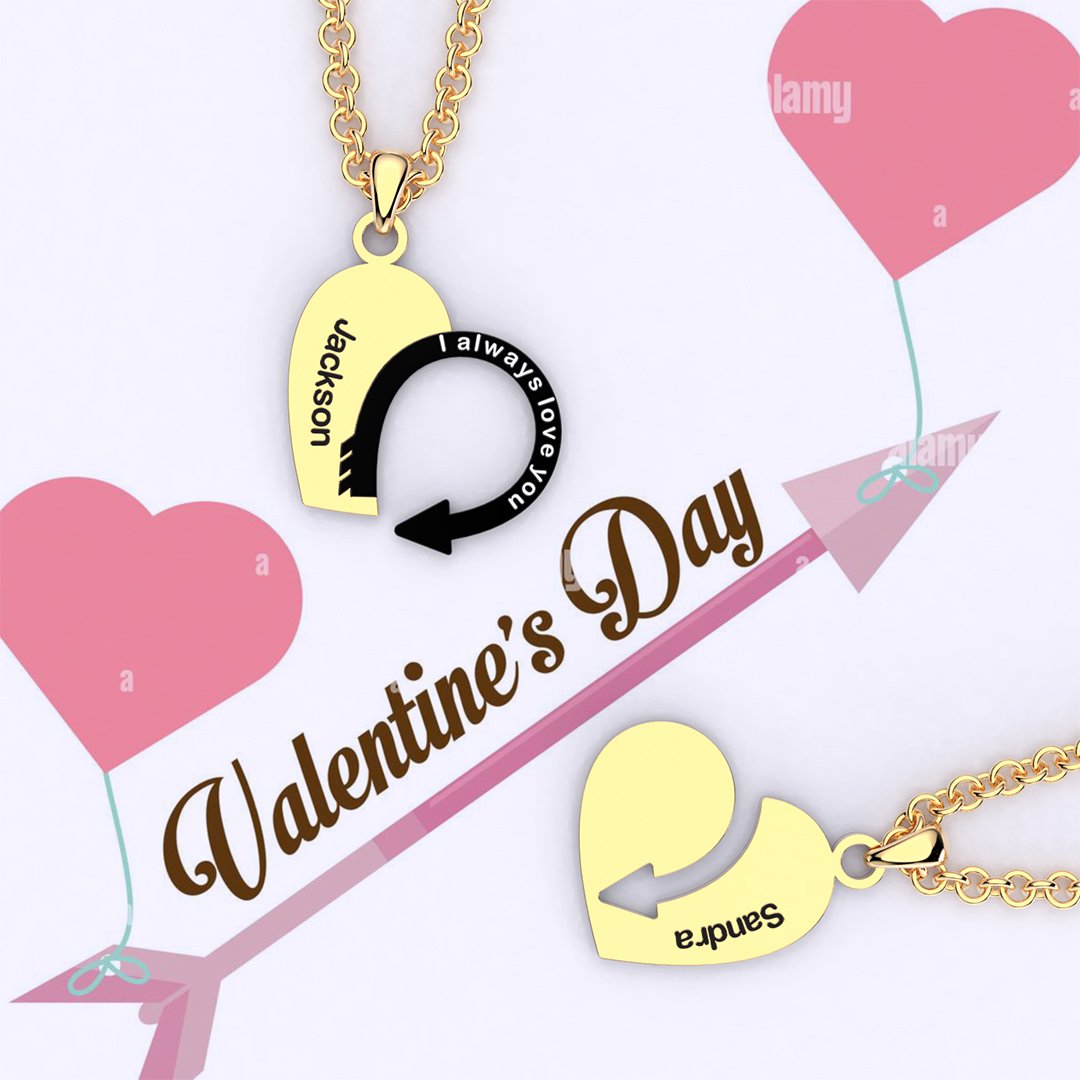Mother's Day Gift One Arrow Pierced Lovers Puzzle Necklace