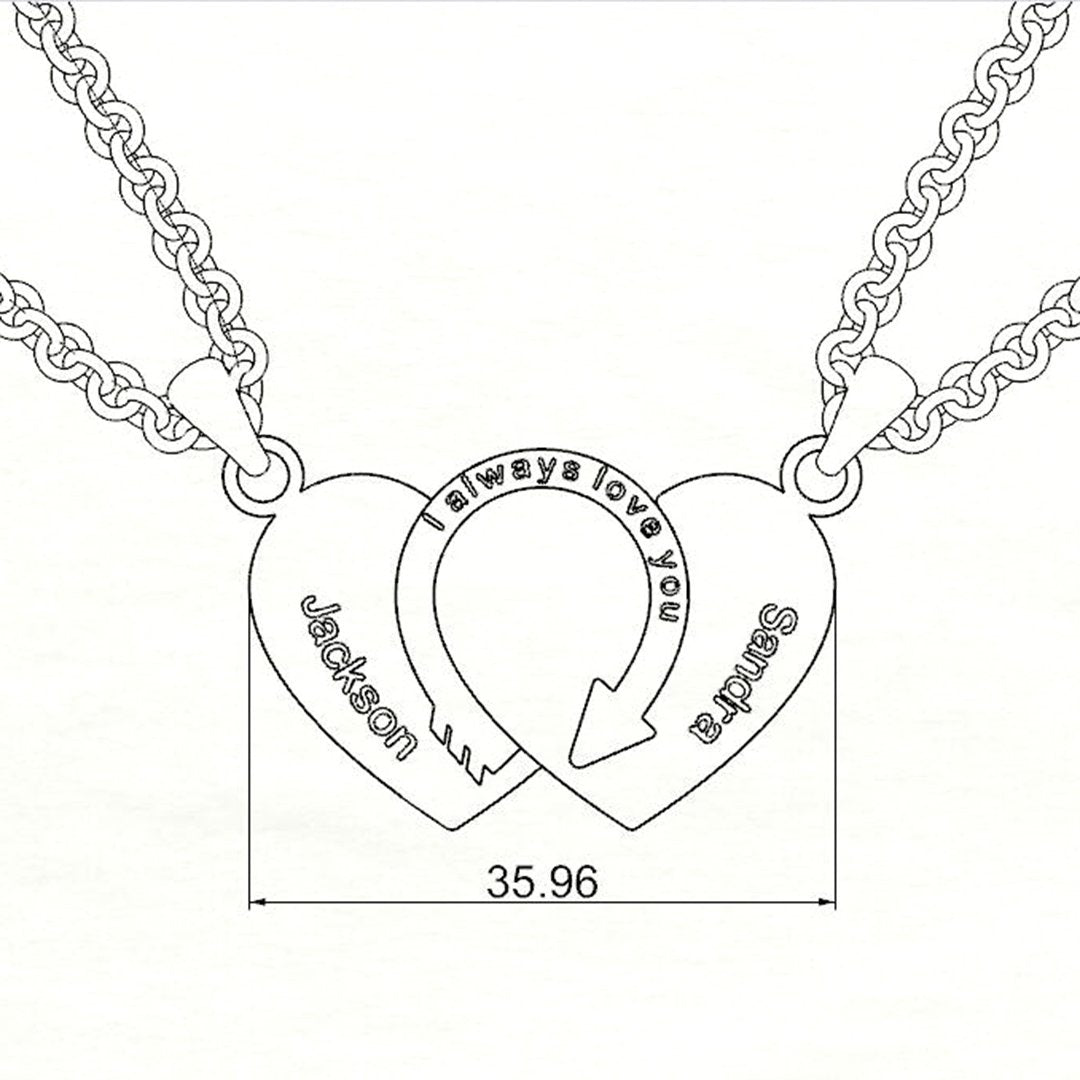 Mother's Day Gift One Arrow Pierced Lovers Puzzle Necklace