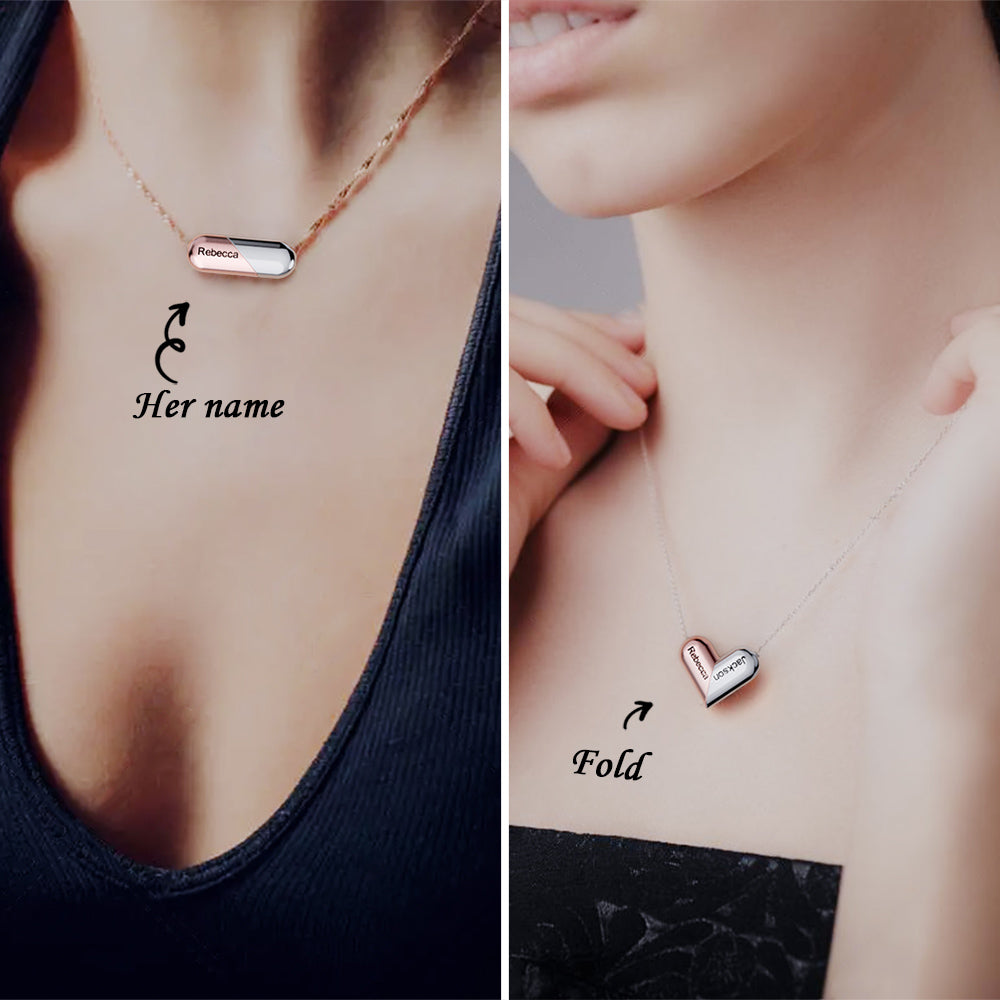 Mother's Day Gift Customized Rotating Deformation Necklace