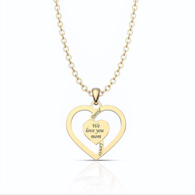 Christmas Gift-Personalized Name  Family Heart Necklace