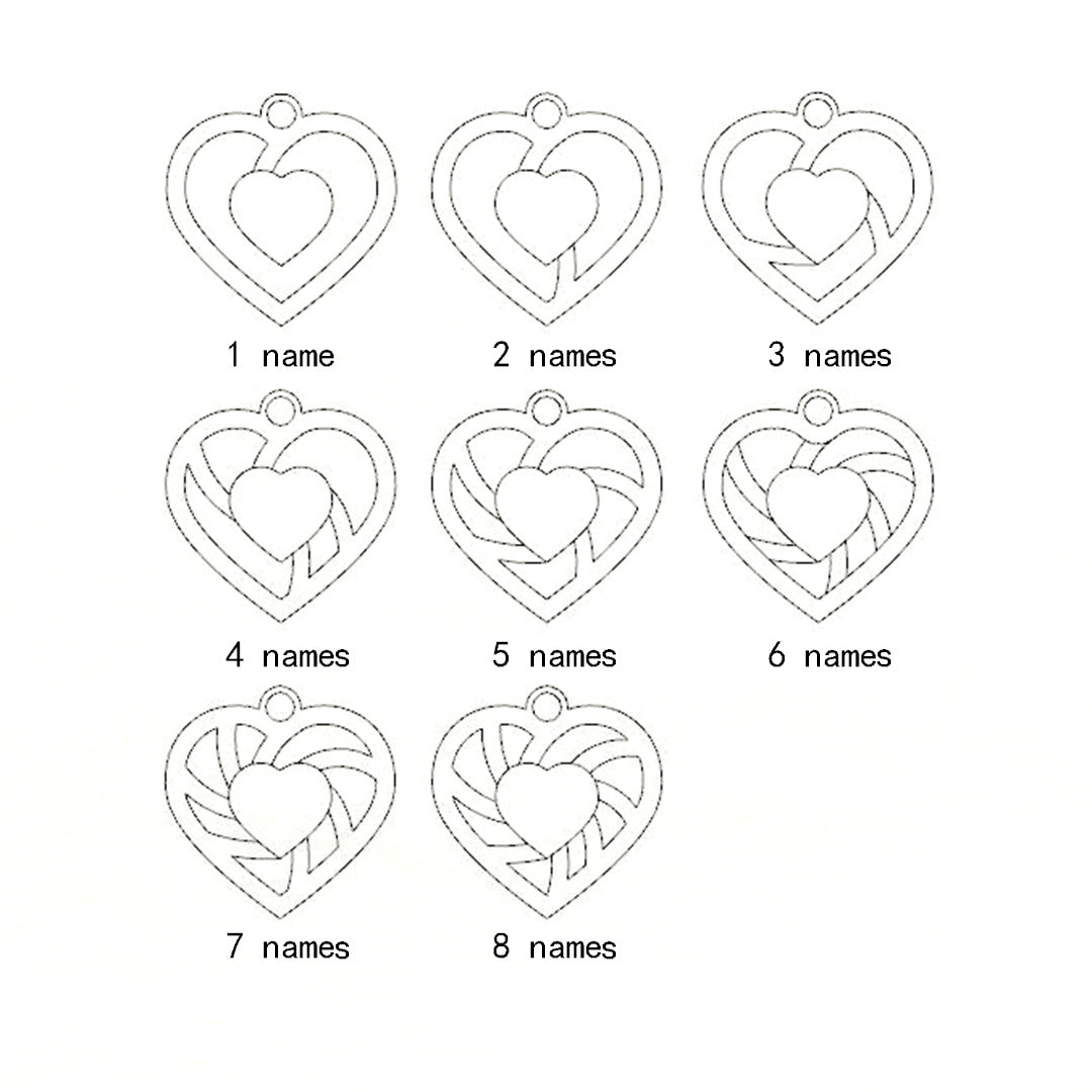Christmas Gift-Personalized Name  Family Heart Necklace