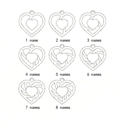 Christmas Gift-Personalized Name  Family Heart Necklace