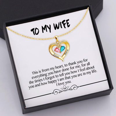 Forever Love Birthstone & Diamond Heart Pendant Necklace