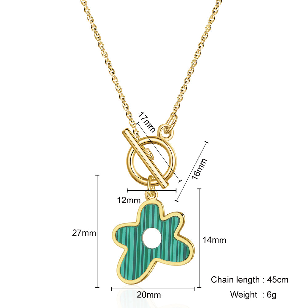 Mother's Day Gift Gold Diamond Turquoise  Necklace