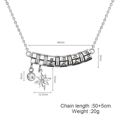 Mother's Day Gift Smile Bar Necklace with Custom Beads