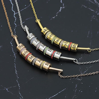 Mother's Day Gift Smile Bar Necklace with Custom Beads