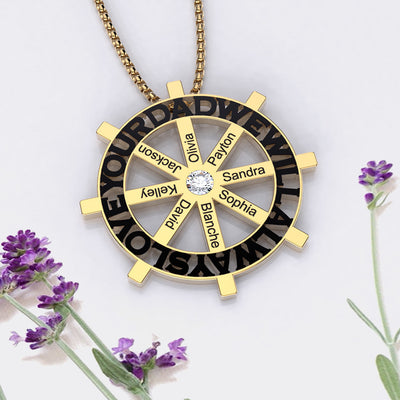 Mother's Day Gift Personalized Bar Rudder Necklace