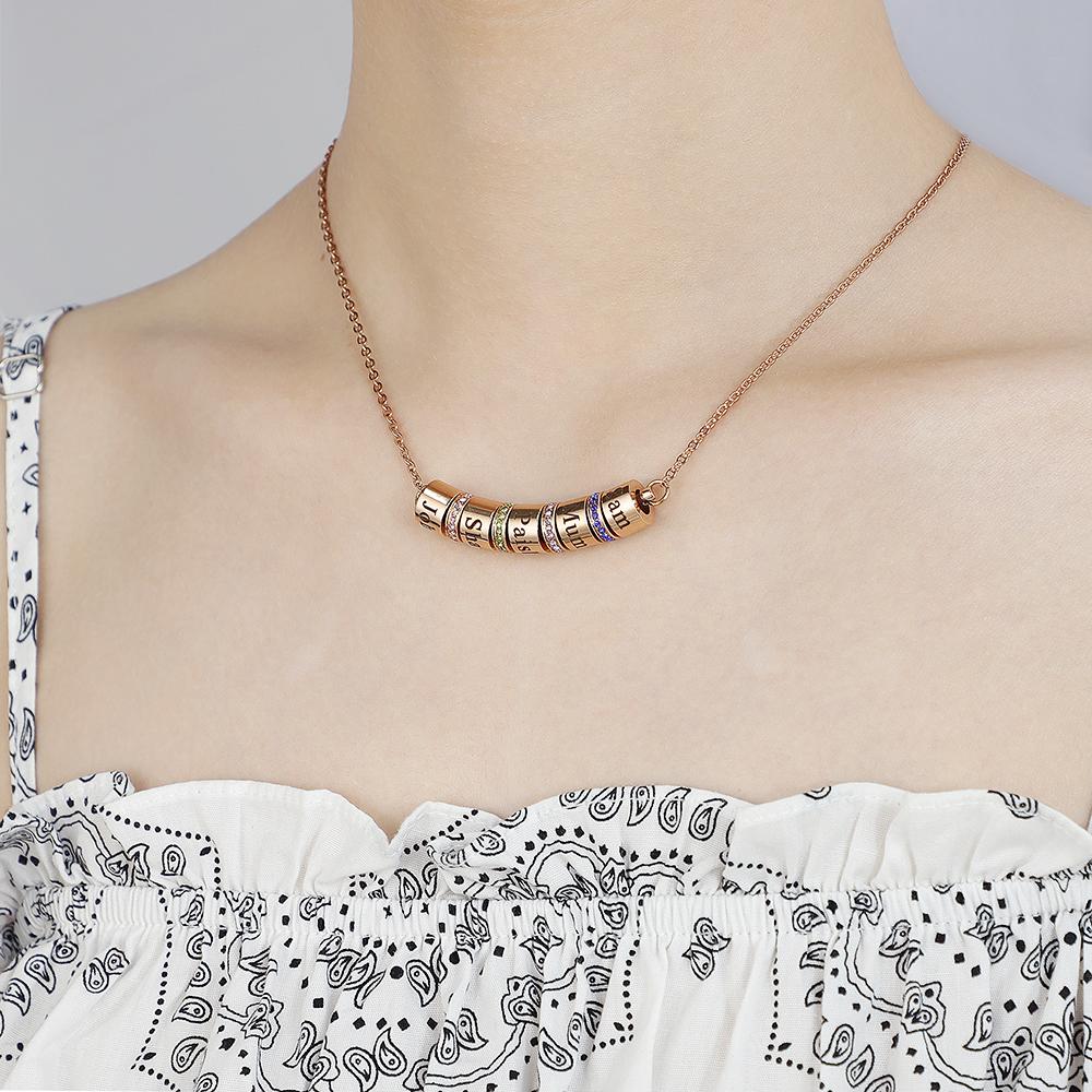 Mother's Day Gift Smile Bar Necklace with Custom Beads