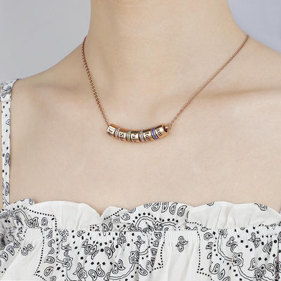 Mother's Day Gift Smile Bar Necklace with Custom Beads