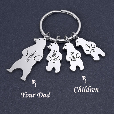 Mother's Day Gift Customized Family Bear Charm Keychain