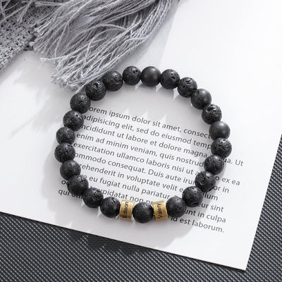 Tiger Eye Men Bracelet Personalized with Beaded Warp Bracelet Grey