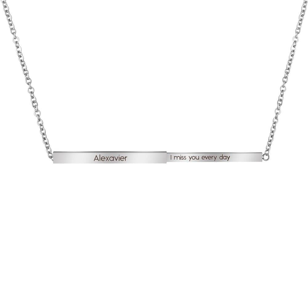 Mother's Day Gift Personalized Secret Message Engraved Slider Necklace