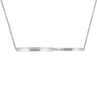 Mother's Day Gift Personalized Secret Message Engraved Slider Necklace