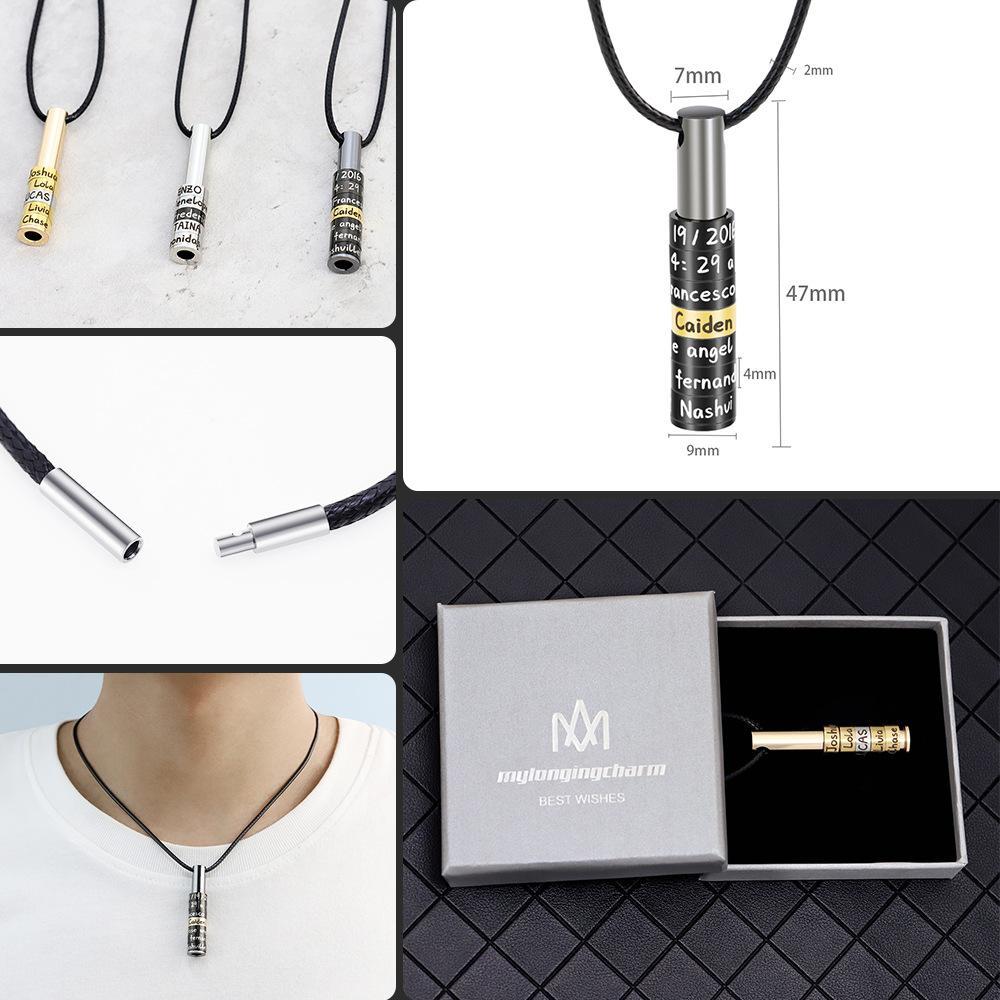 Christmas Gifts Personalized whistle-type bar necklace for men