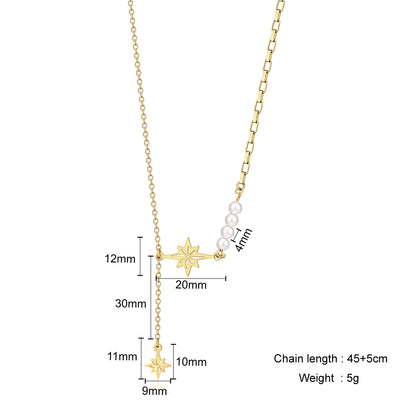 Mother's Day Gift Eight-pointed star tassel pendant necklace