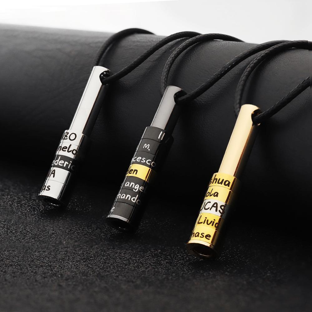 Christmas Gifts Personalized whistle-type bar necklace for men