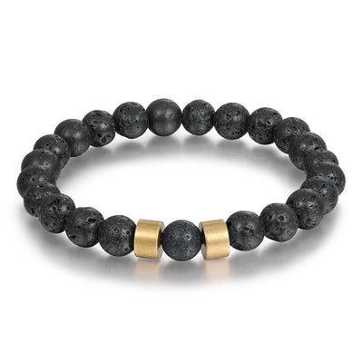 Tiger Eye Men Bracelet Personalized with Beaded Warp Bracelet Grey