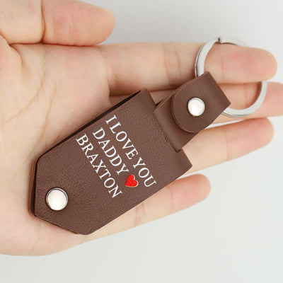 Mother's Day Gift Custom Photo cowhide Leather Keychain