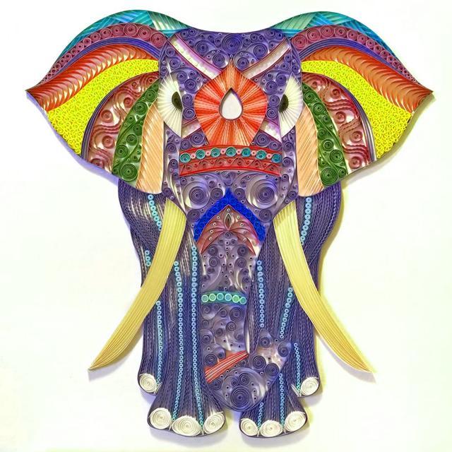 Paper Filigree painting Kit- Elephant