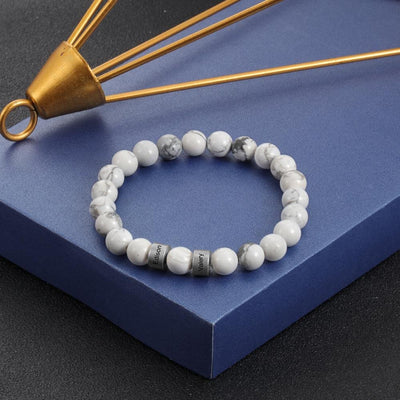 Tiger Eye Men Bracelet Personalized with Beaded Warp Bracelet Grey