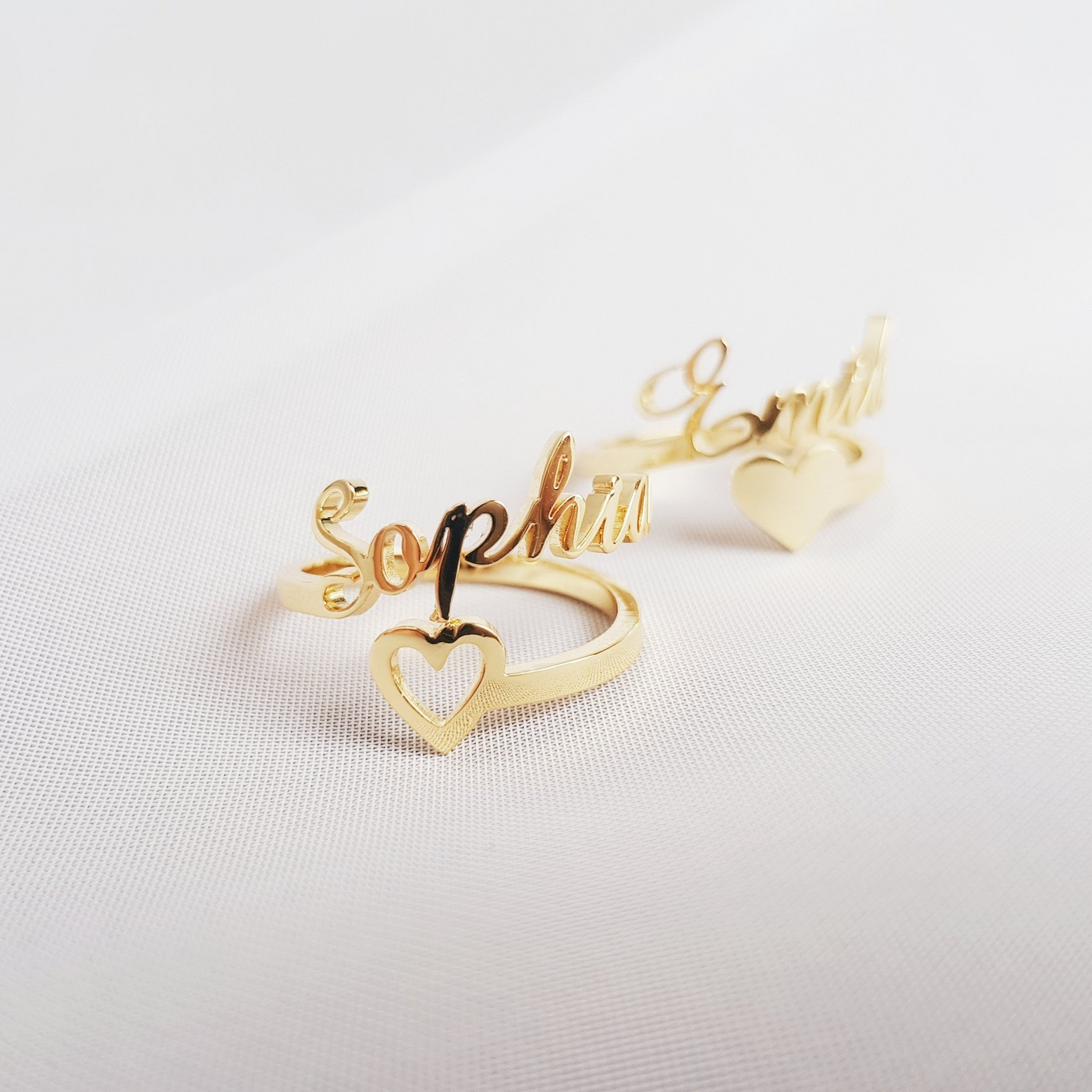Mother's Day Gift Personalized Single Name Heart Ring
