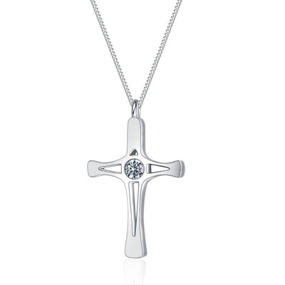 Mother's Day Gift Engravable Cross Pendant with Diamond