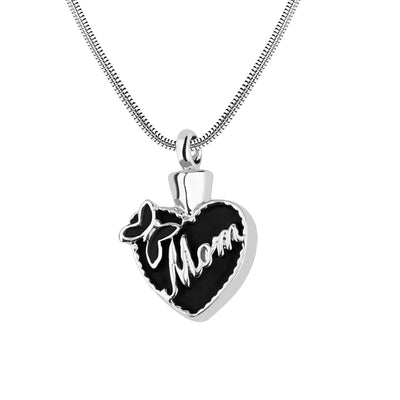 Mother's Day Gift Black peach heart (MOM) necklace