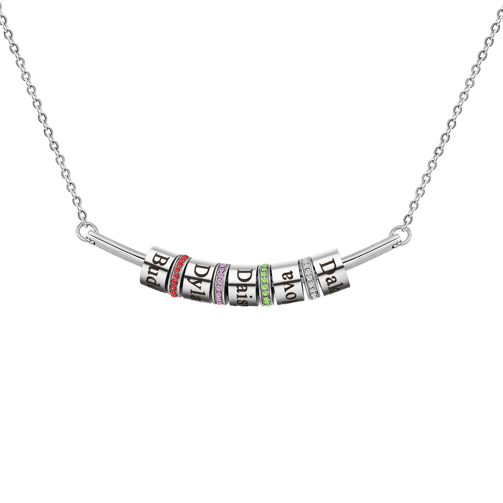 Mother's Day Gift Smile Bar Necklace with Custom Beads