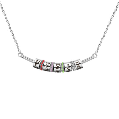 Mother's Day Gift Smile Bar Necklace with Custom Beads