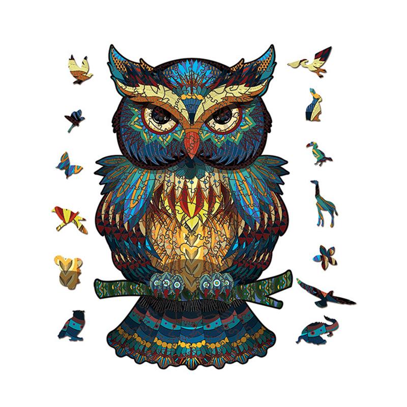 Wooden Jigsaw Puzzle clumsy owl