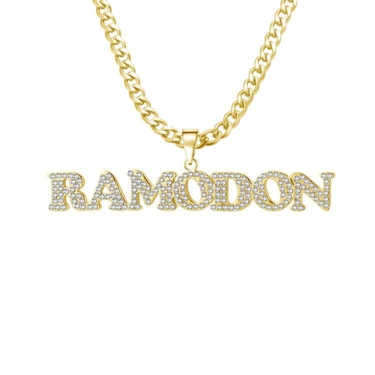 Mother's Day Gift Iced Out Crystal Name Necklace