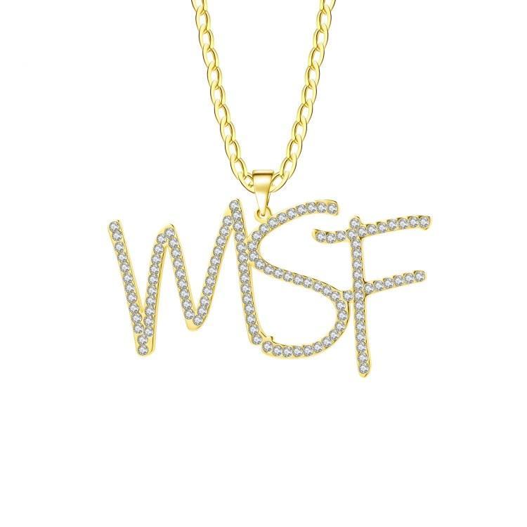 Mother's Day Gift Sparkling Crystal Initials Necklace