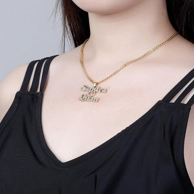 Mother's Day Gift Sparkling Couple Name Necklace